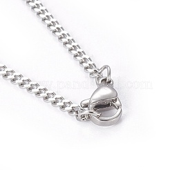 Non-Tarnish 304 Stainless Steel Curb Chain Necklaces&nbsp;MAK-I012-W01