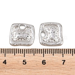 304ステンレススチールチャーム  質感のある正方形のチャーム  ステンレス鋼色  12.5x13.5x2mm  穴：1.8x2.5mm&nbsp;STAS-L317-42P