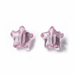 透明なアクリルビーズ  スター  ピンク  9x9.5x5.5mm  穴：2mm  約1600個/400g&nbsp;LS-MACR-S373-45-B07
