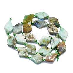 天然クリソコラとラピスラズリビーズ連売り  菱形  18~22x12~13x4~5mm  穴：1mm  約19~21個/連  16.73''（42.5センチメートル）&nbsp;G-K245-E05-B02