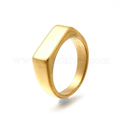 304 Stainless Steel Rectangle Finger Rings for Women&nbsp;RJEW-B120-01G