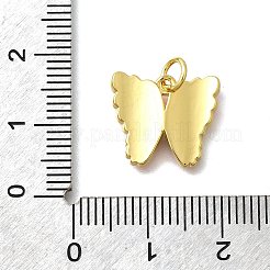 真鍮製エナメルペンダント  蝶  丸カン付き  鉛フリー＆カドミウムフリー  18KGP本金メッキ  カラフル  13x15.5x1.5mm  穴：3mm&nbsp;KK-D295-14G