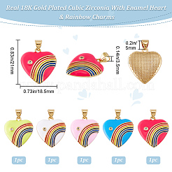 5Pcs 5 Colors Brass Micro Pave Cubic Zirconia Pendants&nbsp;ZIRC-BBC0002-22