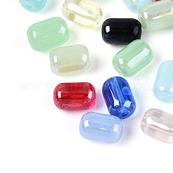 模造ヒスイのガラスビーズ  バレル  ミックスカラー  9x6~6.5mm  穴：1.2~1.4mm  約：2857個/ 1000 G&nbsp;GLAA-T025-82M
