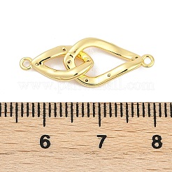 Brass Clear Cubic Zirconia Connector Charms&nbsp;KK-M311-09G