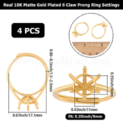 4Pcs Adjustable Brass Finger Ring Components&nbsp;KK-BBC0023-68