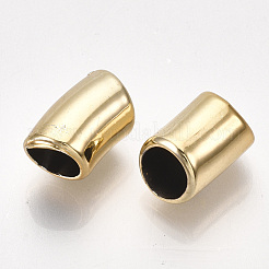 Uvメッキabsプラスチックビーズ  カーブ  チューブ  黄金メッキ  15x9.5x9mm  穴：7mm&nbsp;CCB-S162-24G