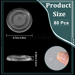 ガラステーブルトップ用PVC滑り止めパッド  ガラス製テーブルトップバンパー  フラットラウンド  透明  18x2mm  80個/箱&nbsp;KY-GF0001-47A