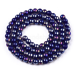 Electroplate Opaque Glass Beads Strands&nbsp;GLAA-T032-P4mm-AB03