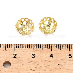 304ステンレススチールビーズキャップ  花  ラックめっき  長持ちメッキ  18KGP本金メッキ  10x5mm  穴：0.8mm&nbsp;STAS-L285-005G