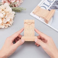 天然無垢材の彫刻が施されたアンレイアップリケクラフト  未塗装アンレー家具家の装飾  バリーウッド  104x80x33mm&nbsp;WOOD-WH0104-39