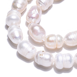 天然養殖淡水パールビーズ連売り  ライス  貝殻色  7.5~13x6.5~8.5mm  穴：0.6mm  約32~35個/連  12.91~13.11インチ（32.8~33.3cm）&nbsp;PEAR-N012-07S
