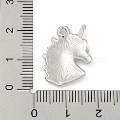 変色しない304ステンレススチールペンダント  ユニコーンチャーム  ステンレス鋼色  22x16x2mm  穴：1.5mm&nbsp;STAS-I307-572P