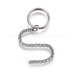 Tarnish Resistant 304 Stainless Steel Split Key Ring Clasps&nbsp;STAS-L226-008C
