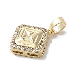 Brass Micro Pave Clear Cubic Zirconia Pendants&nbsp;KK-M275-49G