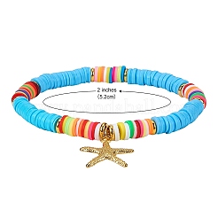 10Pcs 10 Styles Polymer Clay Heishi Beads Stretch Bracelets Sets&nbsp;BJEW-JB05922