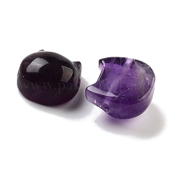 天然石アメジストビーズ  猫の頭の形  14~16.5x13~15.5x7.5~10mm  穴：1.2~1.6mm&nbsp;G-H007-03B
