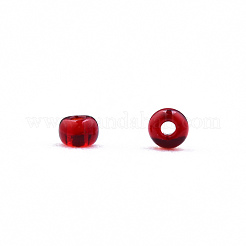 透明チェコガラスシードビーズ15/0個  ラウンド  暗赤色  1.5x1mm  穴：0.5mm  約500 G /袋&nbsp;SEED-N004-004-28