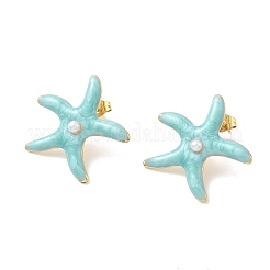 304 Stainless Steel & Enamel Stud Earrings&nbsp;EJEW-Z170-02G