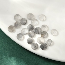 天然のクラウディクォーツカボション  半円  多面カット  6.5x3.5mm&nbsp;G-B146-02A-6mm