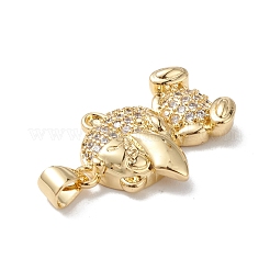 Brass Micro Pave Cubic Zirconia Pendants&nbsp;KK-M240-13G