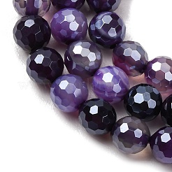 Electroplated Natural Agate Beads Strands&nbsp;G-B191-A07-6mm-10