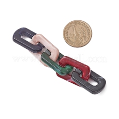 アクリル製ハンドメイドアズキチェーン6個  オーバル  ミックスカラー  31x20x5mm&nbsp;AJEW-JB01365