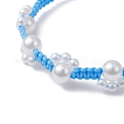 3Pcs 3 Colors Imitated Pearl Acrylic and ABS Plastic Imitation Pearl Beads Braided Bead Bracelets for Women&nbsp;BJEW-JB12082