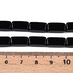 天然石オブシディアンビーズ連売り  直方体の  12x6x6mm  穴：1mm  約32個/連  15.35''（39センチメートル）&nbsp;G-Q974-10-1