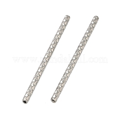 304ステンレスチューブビーズ  テクスチャードチューブ  ステンレス鋼色  40x2mm  穴：1mm&nbsp;STAS-Z192-07P-08