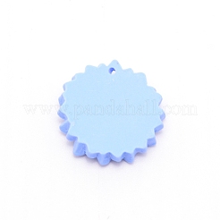 ひまわり樹脂ペンダント  ライトスカイブルー  24x7mm  穴：1.2mm&nbsp;RESI-WH0010-01F