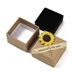 Kraft Paper Gift Boxes with Faux Sunflower Outside for Ring&nbsp;CON-Z011-01A-01