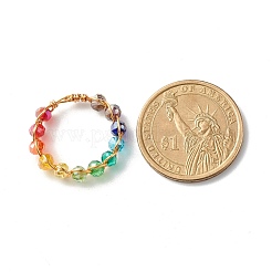 Glass Beads Rings&nbsp;RJEW-TA00011