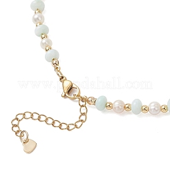 Natural Pearl and Shell Rondelle Beaded Necklaces&nbsp;NJEW-JN05852