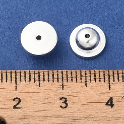 真鍮のスタッドピアスのパーツ  カドミウムフリー＆鉛フリー  ラウンド  銀  8x4mm  穴：1mm&nbsp;FIND-Z039-10A-S