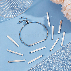 304ステンレススチールコネクタチャーム20個  矩形リンク  ステンレス鋼色  40x4x1.4mm  穴：1.2mm&nbsp;FIND-UN0003-77