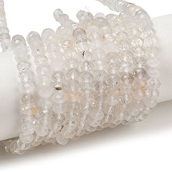 天然石クオーツクリスタルビーズ連売り  多面カット  水晶  ロンデル  5.8~6.5x4mm  穴：0.8mm  約87個/連  14.96''（38cm）〜15.35''（39cm）&nbsp;G-D347-B02