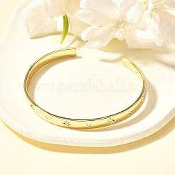 Brass Micro Pave Clear Cubic Zirconia Cuff Bangles&nbsp;BJEW-Z001-04G