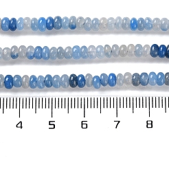 天然ブルーアベンチュリン（染色・加熱）ビーズ連売り  ロンデル  4~4.5x2~2.5mm  穴：1.2mm  約155~163個/連  15.16''~15.35''（38.5~39センチメートル）&nbsp;G-K343-C32-01