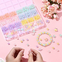 496Pcs 12 Styles Transparent Acrylic Beads&nbsp;OACR-YW0002-01