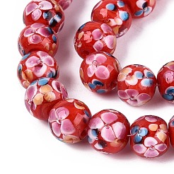 Handmade Lampwork Beads Strands&nbsp;LAMP-Q041-08D