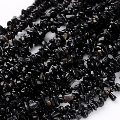 天然のオブシディアンビーズ連売り  チップ  5~10mm  穴：0.8mm  31.5インチ&nbsp;LS-F079
