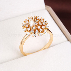 Brass Micro Pave Cubic Zirconia Finger Rings for Women&nbsp;WGECD53-01