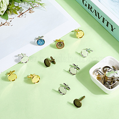 24Pcs 4 Colors Brass Cufflinks&nbsp;KK-SC0006-38