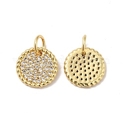 Rack Plating Brass Micro Pave Clear Cubic Zirconia Pendants&nbsp;KK-H431-11G