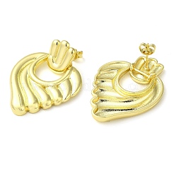 Wing Brass Dangle Stud Earrings&nbsp;EJEW-G373-05G