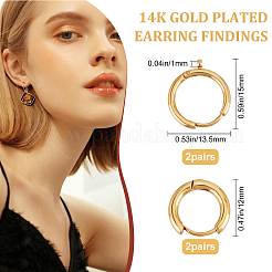 4 Pairs 2 Style 304 Stainless Steel & 316 Surgical Stainless Steel Huggie Hoop Earring&nbsp;STAS-BBC0001-08