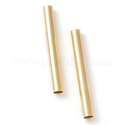真鍮製チューブビーズ  カドミウムフリー＆鉛フリー  長持ちメッキ  チューブ  24KGP本金メッキ  25x3mm  穴：2.5mm&nbsp;KK-Y003-73I-G