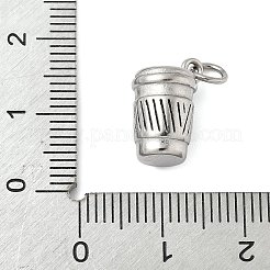 304ステンレススチールチャーム  丸カン付き  コーヒーカップの魅力  ステンレス鋼色  13.5x10x8mm  穴：5.5mm&nbsp;STAS-M120-02A-P