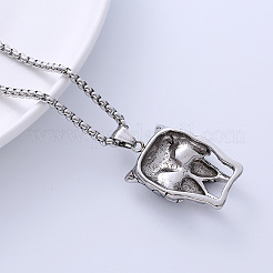 Vintage Men's Punk Necklace with Stainless Steel Animal Pendant for Titanium Warriors.&nbsp;LS-PN8087